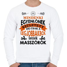 PRINTFASHION Legjobbakból lettek masszőrök - Férfi pulóver - Fehér