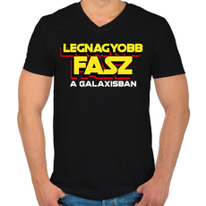 PRINTFASHION LEGNAGYOBB FASZ A GALAXISBAN - Férfi V-nyakú póló - Fekete
