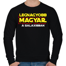 PRINTFASHION LEGNAGYOBB MAGYAR A GALAXISBAN - Férfi pulóver - Fekete férfi pulóver, kardigán