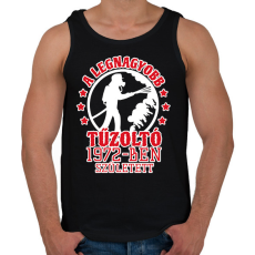 PRINTFASHION Legnagyobb tűzoltó - Évszámmal - Férfi atléta - Fekete