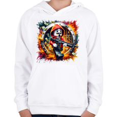 PRINTFASHION LEGO - A nagy pénzrablás - La casa de papel - Gyerek kapucnis pulóver - Fehér