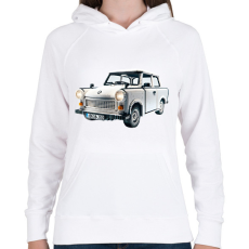 PRINTFASHION LEGO Trabant - Retro autó - Női kapucnis pulóver - Fehér
