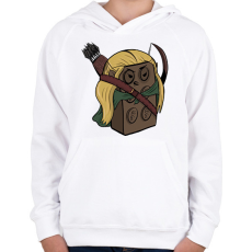 PRINTFASHION LegoLas - Gyerek kapucnis pulóver - Fehér