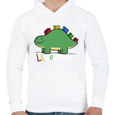 PRINTFASHION Legosaurus - Férfi kapucnis pulóver - Fehér férfi pulóver, kardigán