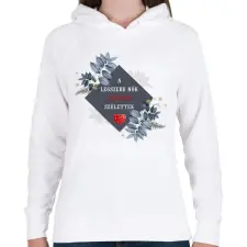 PRINTFASHION Legszebb nők július - Női kapucnis pulóver - Fehér női pulóver, kardigán