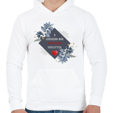 PRINTFASHION Legszebb nők március - Férfi kapucnis pulóver - Fehér