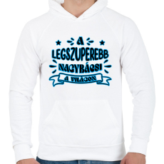 PRINTFASHION Legszuperebb nagybácsi - Férfi kapucnis pulóver - Fehér