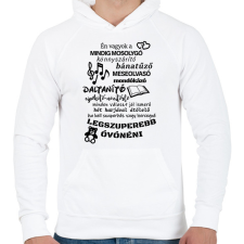 PRINTFASHION Legszuperebb Óvónéni - Férfi kapucnis pulóver - Fehér férfi pulóver, kardigán