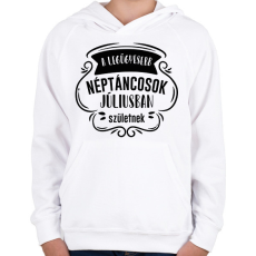 PRINTFASHION Legügyesebb néptáncosok - Hónappal - Gyerek kapucnis pulóver - Fehér