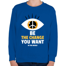 PRINTFASHION Légy a változás, amit a világban látni szeretnél - Gyerek pulóver - Királykék gyerek pulóver, kardigán