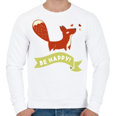 PRINTFASHION Légy boldog! - Férfi pulóver - Fehér