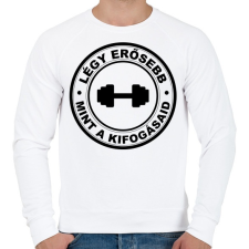 PRINTFASHION Légy erősebb, mint a kifogásaid - Férfi pulóver - Fehér férfi pulóver, kardigán