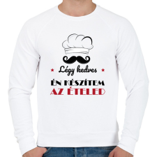 PRINTFASHION Légy kedves a szakáccsal - Férfi pulóver - Fehér férfi pulóver, kardigán