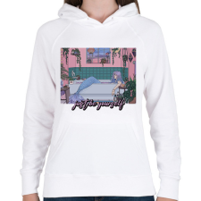 PRINTFASHION Légy önmagad - Női kapucnis pulóver - Fehér női pulóver, kardigán