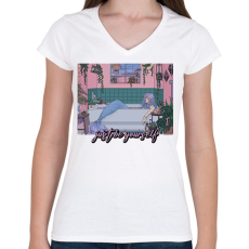 PRINTFASHION Légy önmagad - Női V-nyakú póló - Fehér
