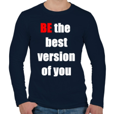 PRINTFASHION Légy te magad legjobb változata - Férfi hosszú ujjú póló - Sötétkék férfi póló
