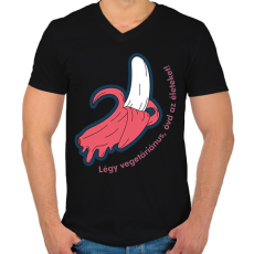 PRINTFASHION Légy vegetáriánus - Férfi V-nyakú póló - Fekete