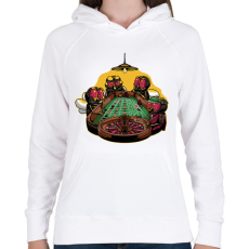 PRINTFASHION Legyek és a rulett - Női kapucnis pulóver - Fehér