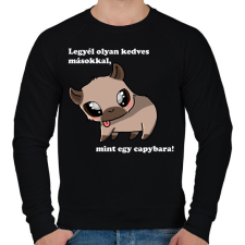 PRINTFASHION legyél olyan kedves másokkal, mint egy capybara (fehér) - Férfi pulóver - Fekete férfi pulóver, kardigán