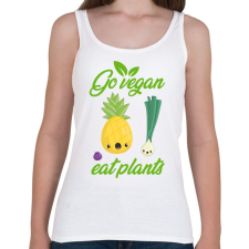 PRINTFASHION Legyél vegán - Női atléta - Fehér női trikó