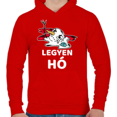 PRINTFASHION LEGYEN HÓ - Férfi kapucnis pulóver - Piros