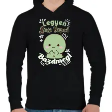 PRINTFASHION Legyen szép napod bazdmeg! - Férfi kapucnis pulóver - Fekete férfi pulóver, kardigán
