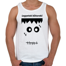 PRINTFASHION Legyetek bátorak Frankeinstein - Férfi atléta - Fehér atléta, trikó