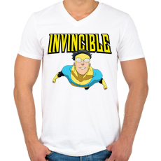 PRINTFASHION Legyőzhetetlen - Férfi V-nyakú póló - Fehér