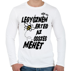 PRINTFASHION Legyőzném érted az összes méhet - páros minta - Férfi hosszú ujjú póló - Fehér