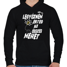 PRINTFASHION Legyőzném érted az összes méhet - páros minta - Férfi kapucnis pulóver - Fekete férfi pulóver, kardigán