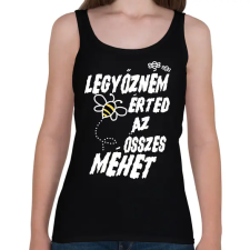 PRINTFASHION Legyőzném érted az összes méhet - páros minta - Női atléta - Fekete női trikó
