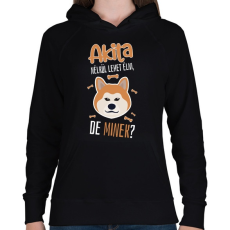 PRINTFASHION Lehet élni, de minek? - Akita - Női kapucnis pulóver - Fekete
