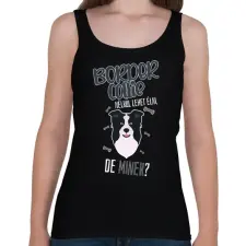PRINTFASHION Lehet élni, de minek? - Border Collie - Női atléta - Fekete női trikó