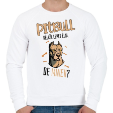 PRINTFASHION Lehet élni, de minek? - Pitbull - Férfi pulóver - Fehér férfi pulóver, kardigán
