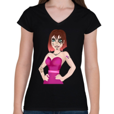 PRINTFASHION Lehetsz egyedi! - Női V-nyakú póló - Fekete