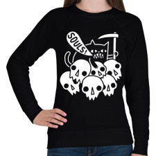 PRINTFASHION Lélekfaló macska - Női pulóver - Fekete női pulóver, kardigán