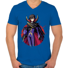 PRINTFASHION Lelouch CG - Férfi V-nyakú póló - Királykék