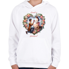 PRINTFASHION Lennél a feleségem? - Gyerek kapucnis pulóver - Fehér