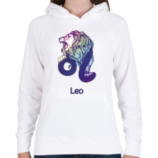 PRINTFASHION Leo színes - Női kapucnis pulóver - Fehér női pulóver, kardigán