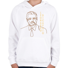 PRINTFASHION Leonardo DiCaprio - Vonalas - Gyerek kapucnis pulóver - Fehér gyerek pulóver, kardigán