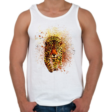 PRINTFASHION leopard abstrakt - Férfi atléta - Fehér atléta, trikó