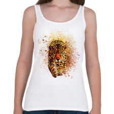 PRINTFASHION leopard abstrakt - Női atléta - Fehér női trikó