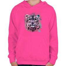 PRINTFASHION leopard absztrakt - Gyerek kapucnis pulóver - Fukszia gyerek pulóver, kardigán