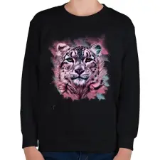 PRINTFASHION leopard absztrakt - Gyerek pulóver - Fekete gyerek pulóver, kardigán