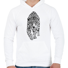 PRINTFASHION leopárd - Férfi kapucnis pulóver - Fehér