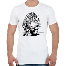 PRINTFASHION leopárd - Férfi póló - Fehér férfi póló