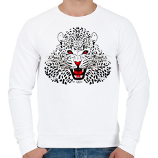PRINTFASHION leopard - Férfi pulóver - Fehér