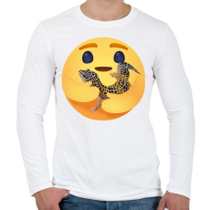 PRINTFASHION Leopárd gekkó - Férfi hosszú ujjú póló - Fehér