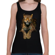 PRINTFASHION leopárd - Női atléta - Fekete női trikó