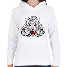 PRINTFASHION leopard - Női kapucnis pulóver - Fehér